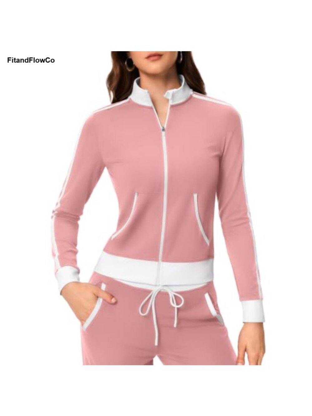 Women's Zip Up Athletic Jacket Fitted Running Gym Lightweight Stretch
